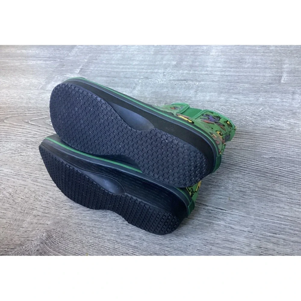 Dansko Vicki Vegan Kids Youth Size 3 EU 33 Green Rain Boots with Colorful Frogs